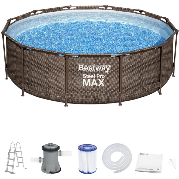 Каркасний басейн Bestway 366x100 см 9в1 56709 Ротанг