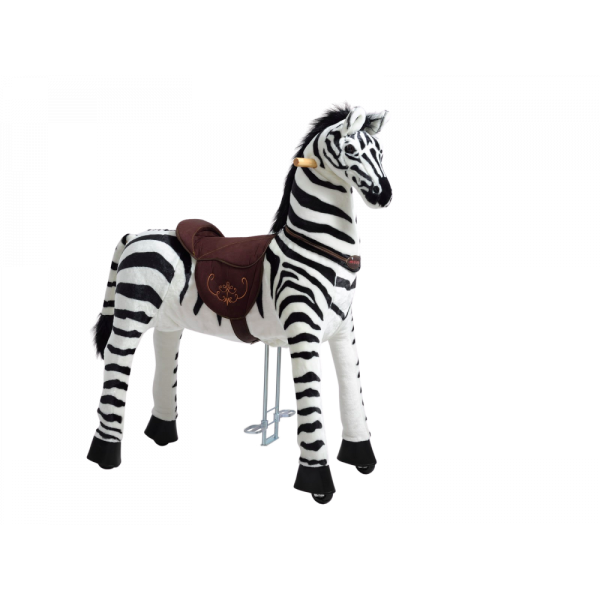 Механическая игрушка зебра на колесах Ponnie XL PROFI