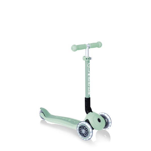 Дитячий триколісний самокат Globber JUNIOR FOLDABLE LIGHTS ECOLOGIC