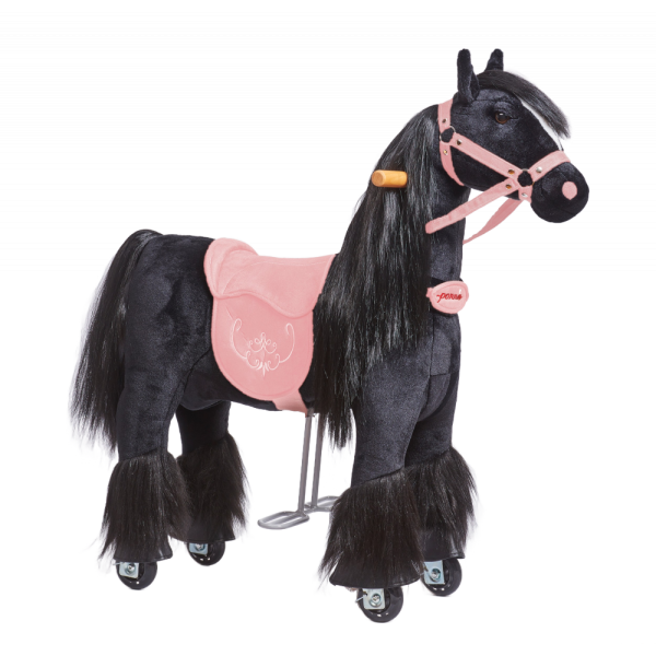 Механическая игрушка кузнечик на колесах Ponnie Ebony S с розовым седлом