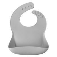 Нагрудник силиконовый 100% MinikOiOi BASICS - Powder Grey