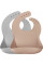 Нагрудник силиконовый 100% MinikOiOi BASICS - Bubble Beige/Powd, 2шт