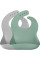 Нагрудник силіконовий 100% MinikOiOi BASICS - River Green / Powder, 2шт