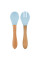Ложка и вилка силиконовая MinikOiOi Dig In - Mineral Blue