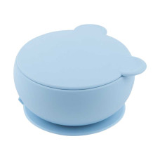 Глубокая тарелка с крышкой на присоске MinikOiOi Bowly – Mineral Blue