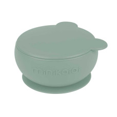 Глубокая тарелка с крышкой на присоске MinikOiOi Bowly - River Green