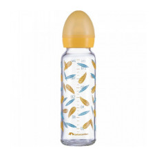 Бутылочка для кормления стеклянная BEBE CONFORT 240ml S.1 с силиконовой пустышкой Little Buddies