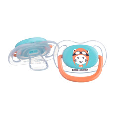 Пустушка силіконова BEBE CONFORT 2 шт Physio Air Dummy Traveller 6/18 синя та помаранчева