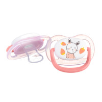 Пустышка силиконовая BEBE CONFORT 2 шт Physio Air Dummy Gardener 0/6 розовая и желтая