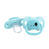 Пустушка силіконова з поворотною базою BEBE CONFORT 2 шт 6/18 Minimalistic Animals синя