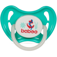 Пустышка симметричная BABOO силиконовая, светящаяся в темноте, зеленая, Marine, 0+ месяцев