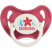 Пустушка симетрична BABOO латексна, червона, Sea Life, 6+ міс