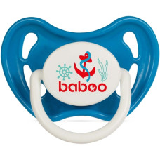 Пустышка симметричная BABOO латексная, голубая, Marine, 6+ мес