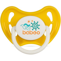 Пустышка круглая BABOO латексная, желтая, Marine, 0+ мес