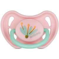 Пустышка круглая BABOO латексная, розовая, Flora, 6+ мес