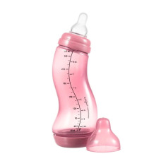 Антиколиковая бутылочка для кормления с силиконовой соской 250мл Difrax S-b Natural Trend, Raspberry