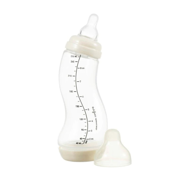 Антиколиковая бутылочка для кормления с силиконовой соской 250 мл Difrax S-bottle Natural, Popcorn
