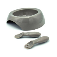 Набор для кормления Difrax (мисочка, вилка и ложка), Clay