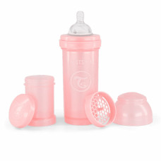 Антиколиковая бутылочка с силиконовой соской 260мл Twistshake Pearl Pink