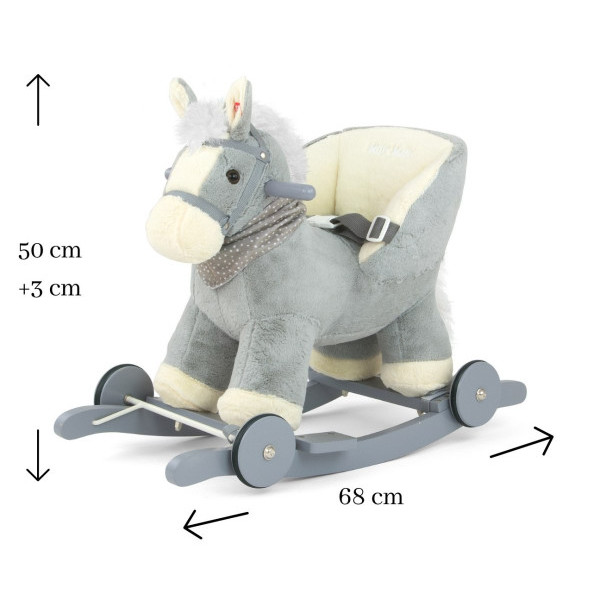 Лошадка с колесиками Milly Mally Polly Gray