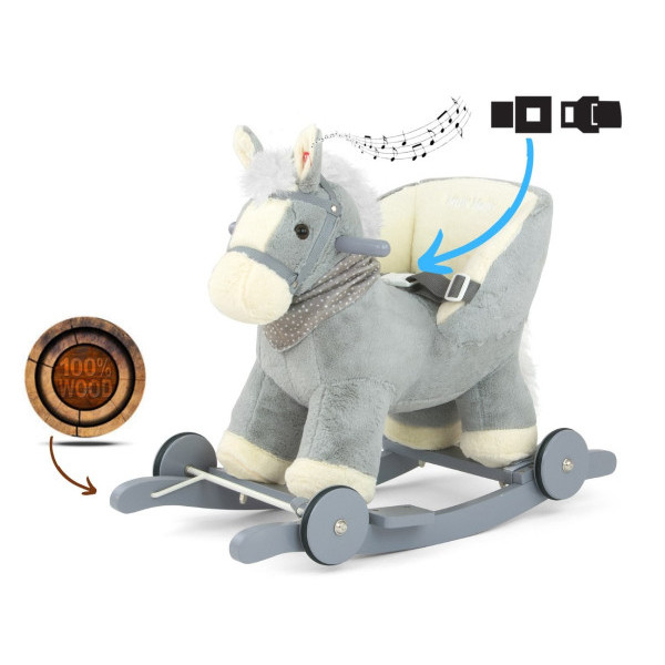 Лошадка с колесиками Milly Mally Polly Gray