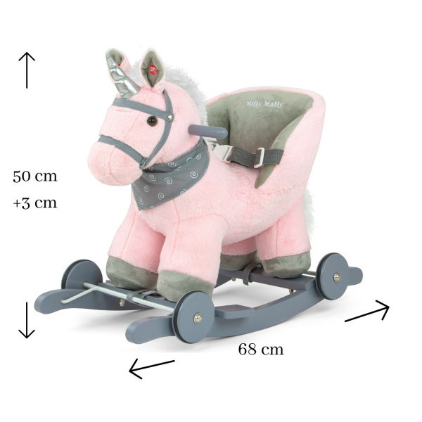 Лошадка с колесиками Milly Mally Polly Pink Единорог