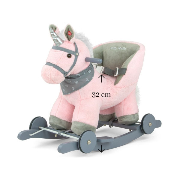 Лошадка с колесиками Milly Mally Polly Pink Единорог