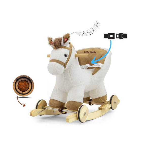 Лошадка с колесиками Milly Mally Polly White
