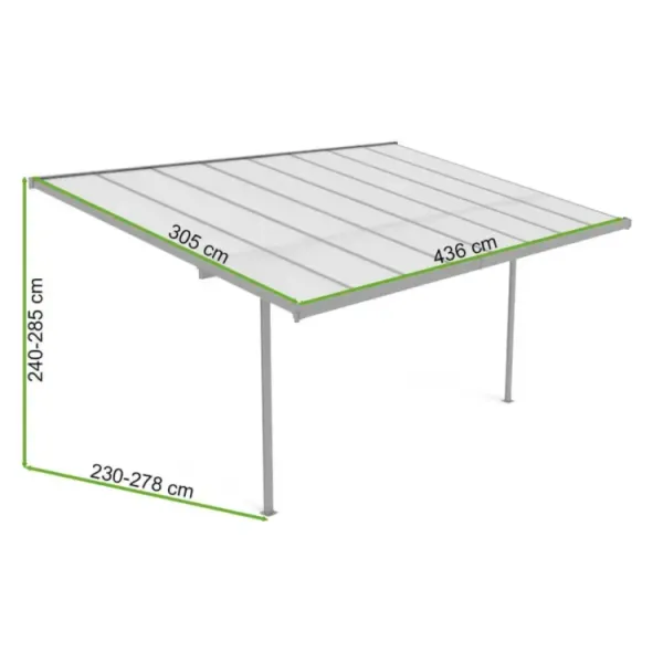 Пергола террасная пристенная HARDMAISTER ATLANTA 4,4x3m