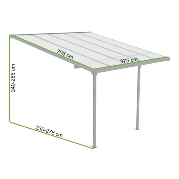 Пергола террасная пристенная HARDMAISTER ATLANTA 3,7x3m