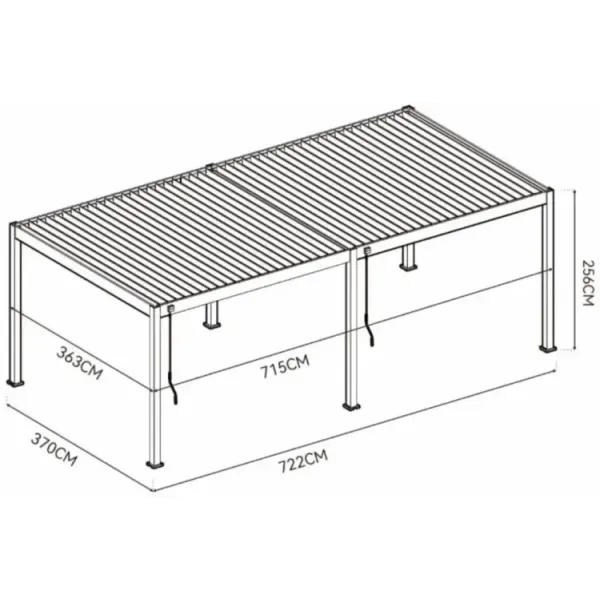 Пергола терасна садова Gutroof 3.6x7.2 DELUXE Anthracite