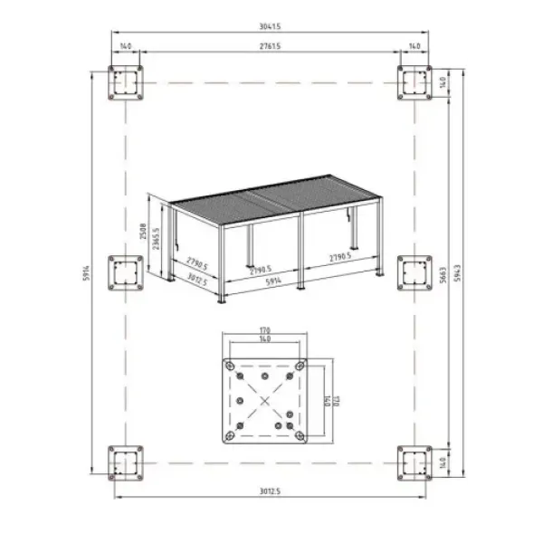 Пергола террасная пристенная Gutroof Premium 3x6