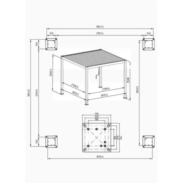 Пергола терасна садова Gutroof Premium 3x3