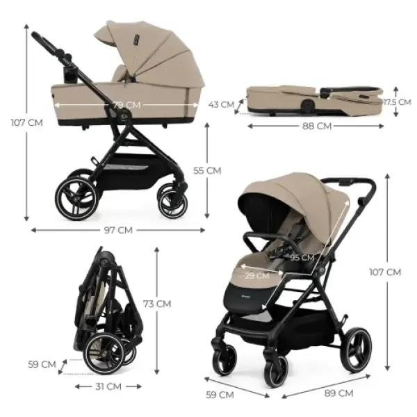 Коляска 3в1 Kinderkraft Yoxi
