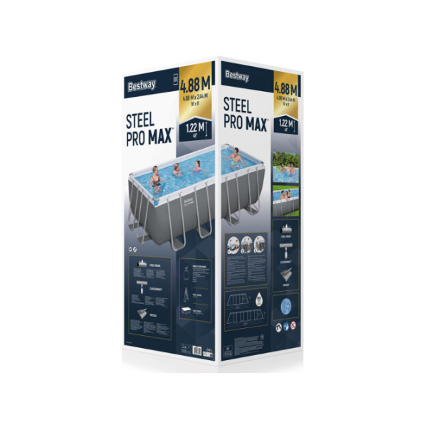 Каркасный бассейн Bestway 488x244x122cm 9в1 56671