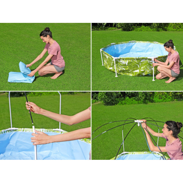 Каркасный бассейн Bestway 244x51 cm с навесом 56432