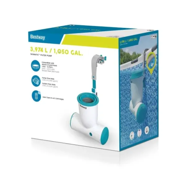 Фильтрующий насос для бассейна Bestway со скиммером Skimatic FlowClear 3974l/h 58469