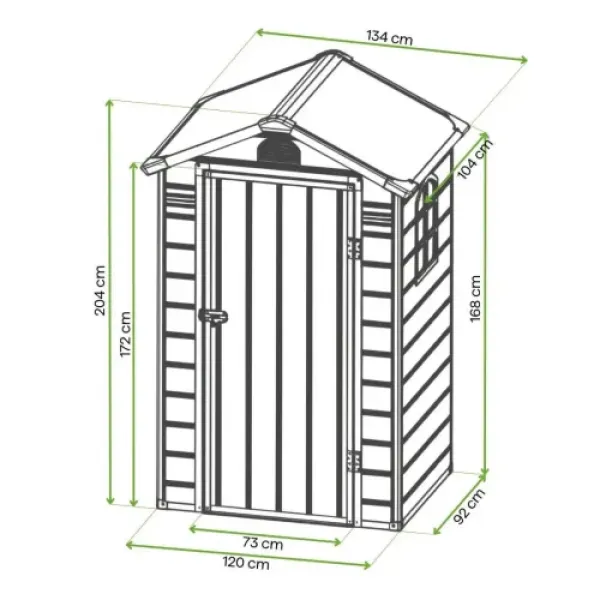 Садовий будинок Hardmaister для інструментів VERMONT 134x104 см