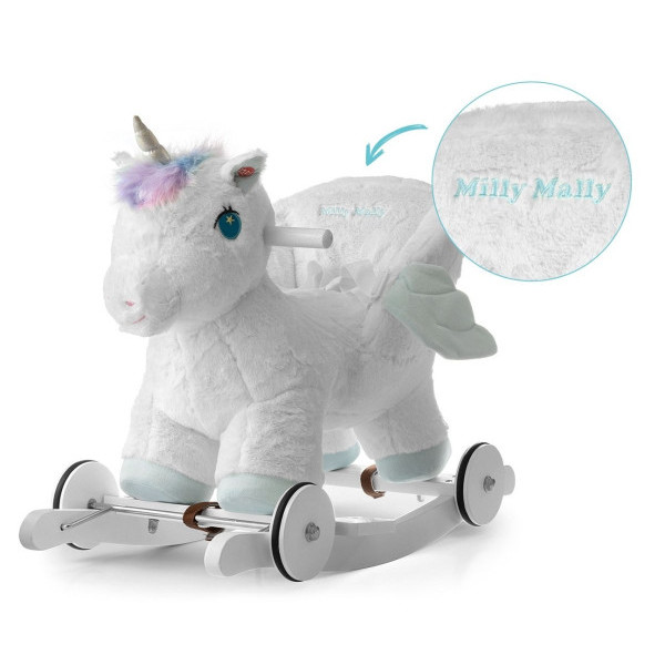 Лошадка с колесиками Milly Mally Polly White Единорог