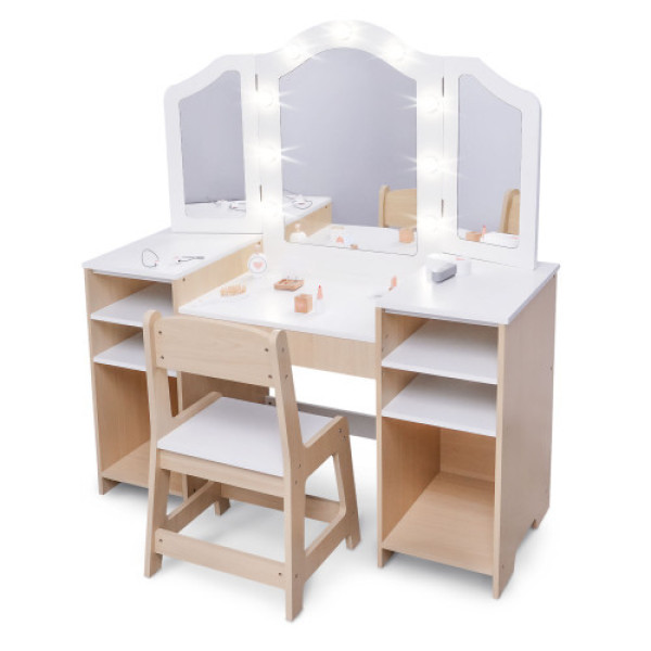 Детский туалетный столик Mamabrum с табуретом и LED подсветкой MAM238 VANITY TABLE