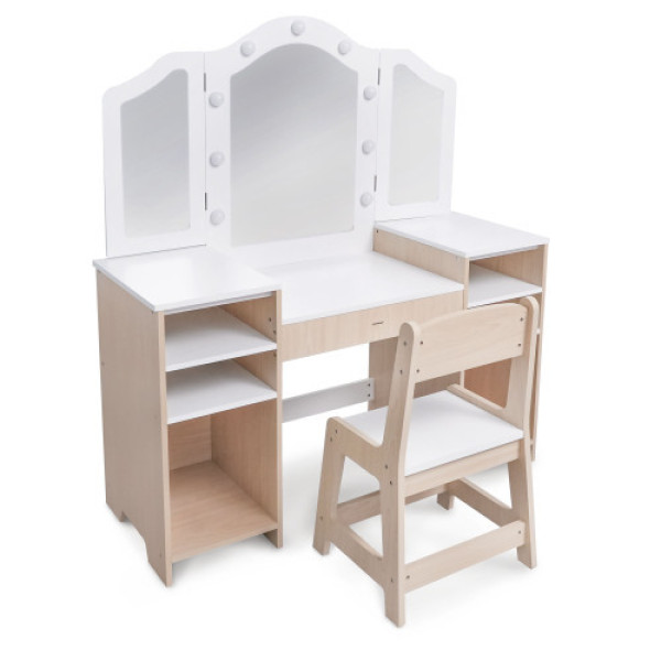 Детский туалетный столик Mamabrum с табуретом и LED подсветкой MAM238 VANITY TABLE