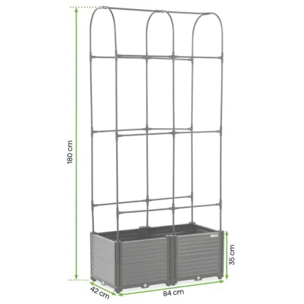 Повышенная клумба - грядка + стойка Cultivo GROW ROUND SET 84x42x180 см 005445