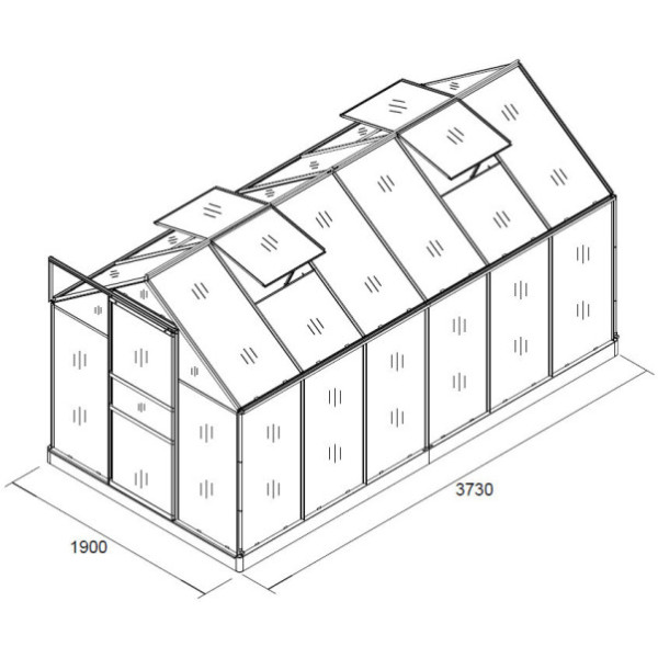 Садова теплиця-парник з полікарбонату FunFit  380 см x 190 см x 195 см - 7,22 м2 3392