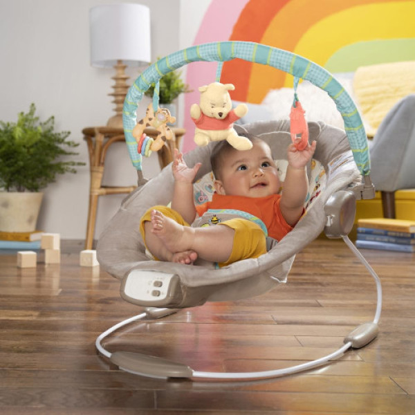 Шезлонг - качели BRIGHT STARTS Winnie The Pooh Dots & Hunny Pots Bouncer