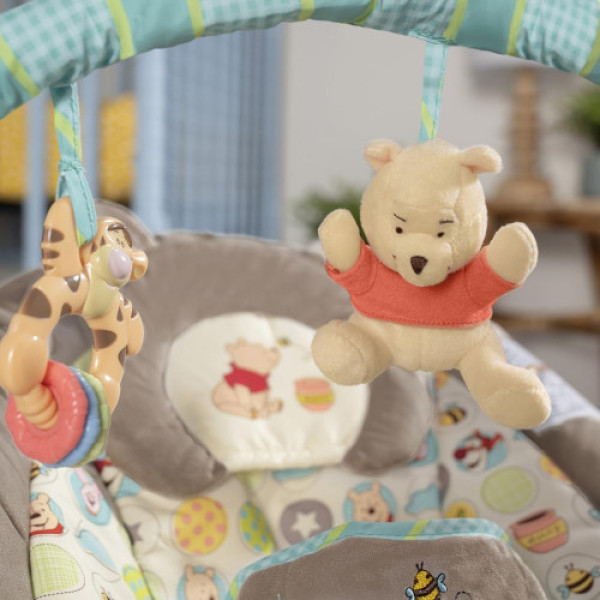 Шезлонг - качели BRIGHT STARTS Winnie The Pooh Dots & Hunny Pots Bouncer