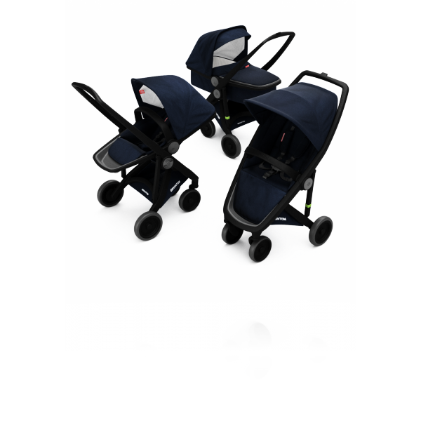 Коляска 3в1 Greentom шасі Black