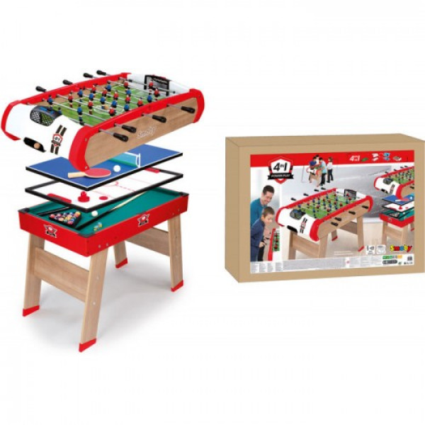 Полупрофессиональный игровой стол Smoby Power Play 4 в1