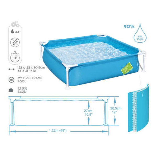Дитячий каркасний басейн Bestway 122x122cm 56217