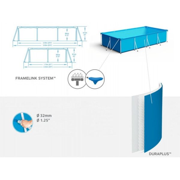 Каркасный бассейн Bestway 2,300L 259x170x61cm 56403
