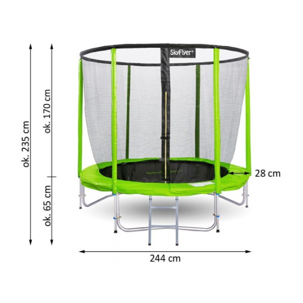 Батут садовый SKYFLYER RING 2в1 244см 8FT TR0028